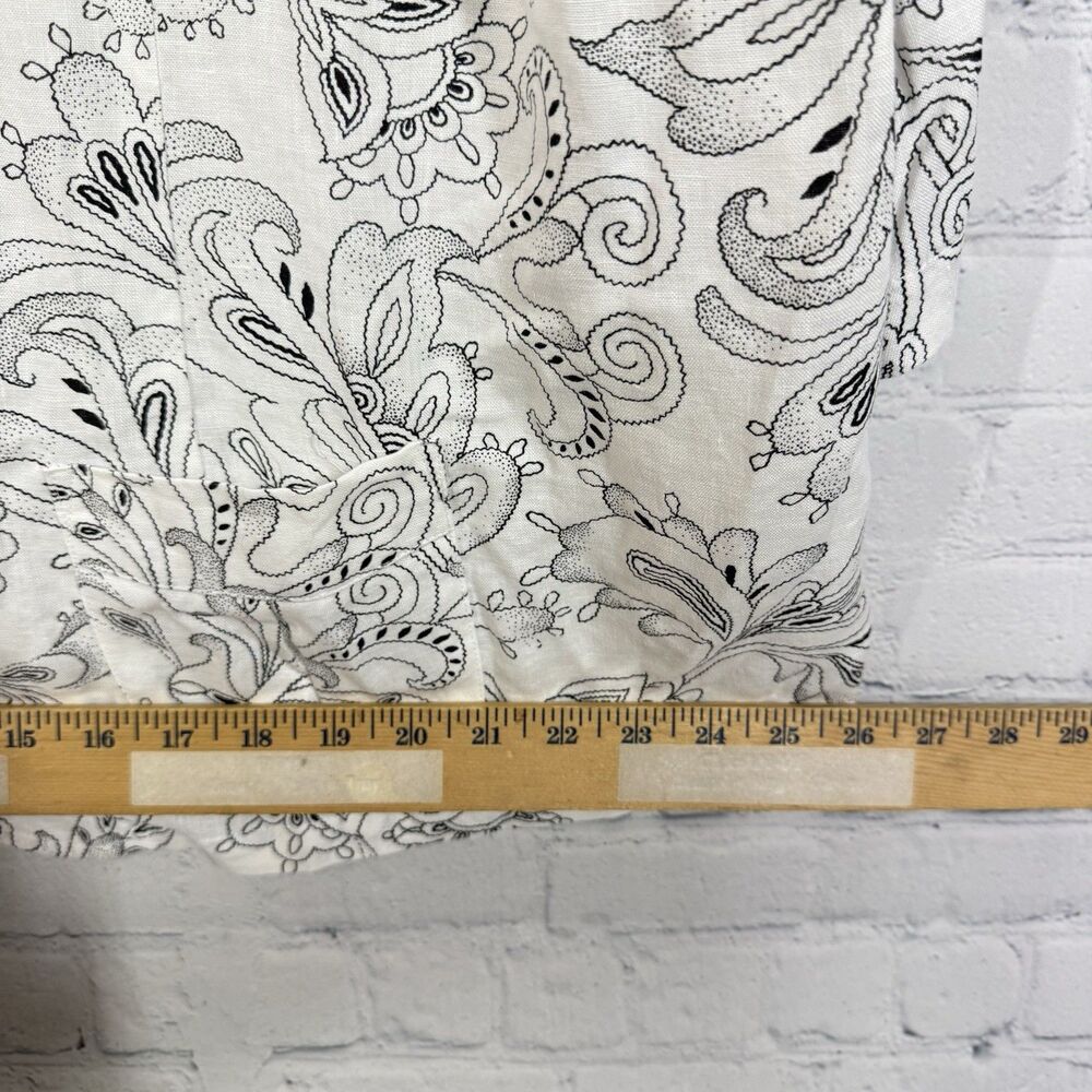 Cottage Blouse Women Plus 2X Floral Linen Vacation Resort Gauze Jacket Barn Top - Picture 6 of 6